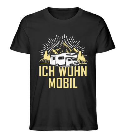 Ich wohn mobil - Herren Organic T-Shirt camping Schwarz