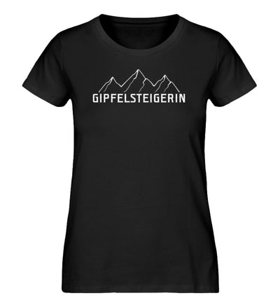Gipfelsteigerin - Damen Organic T-Shirt berge klettern wandern Schwarz