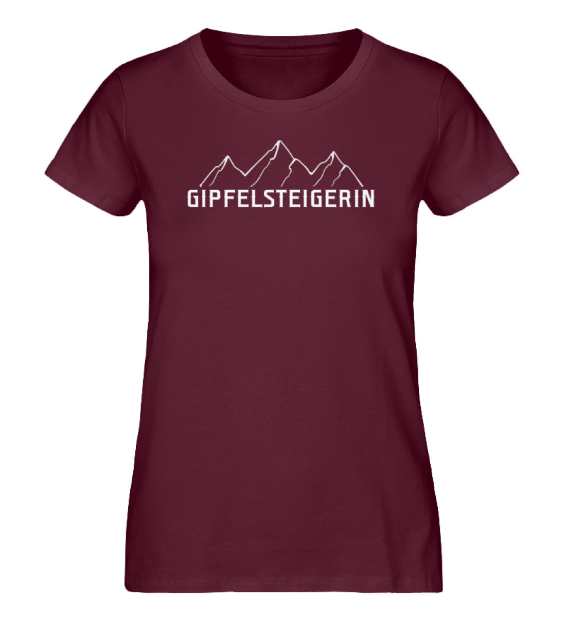 Gipfelsteigerin - Damen Organic T-Shirt berge klettern wandern Weinrot