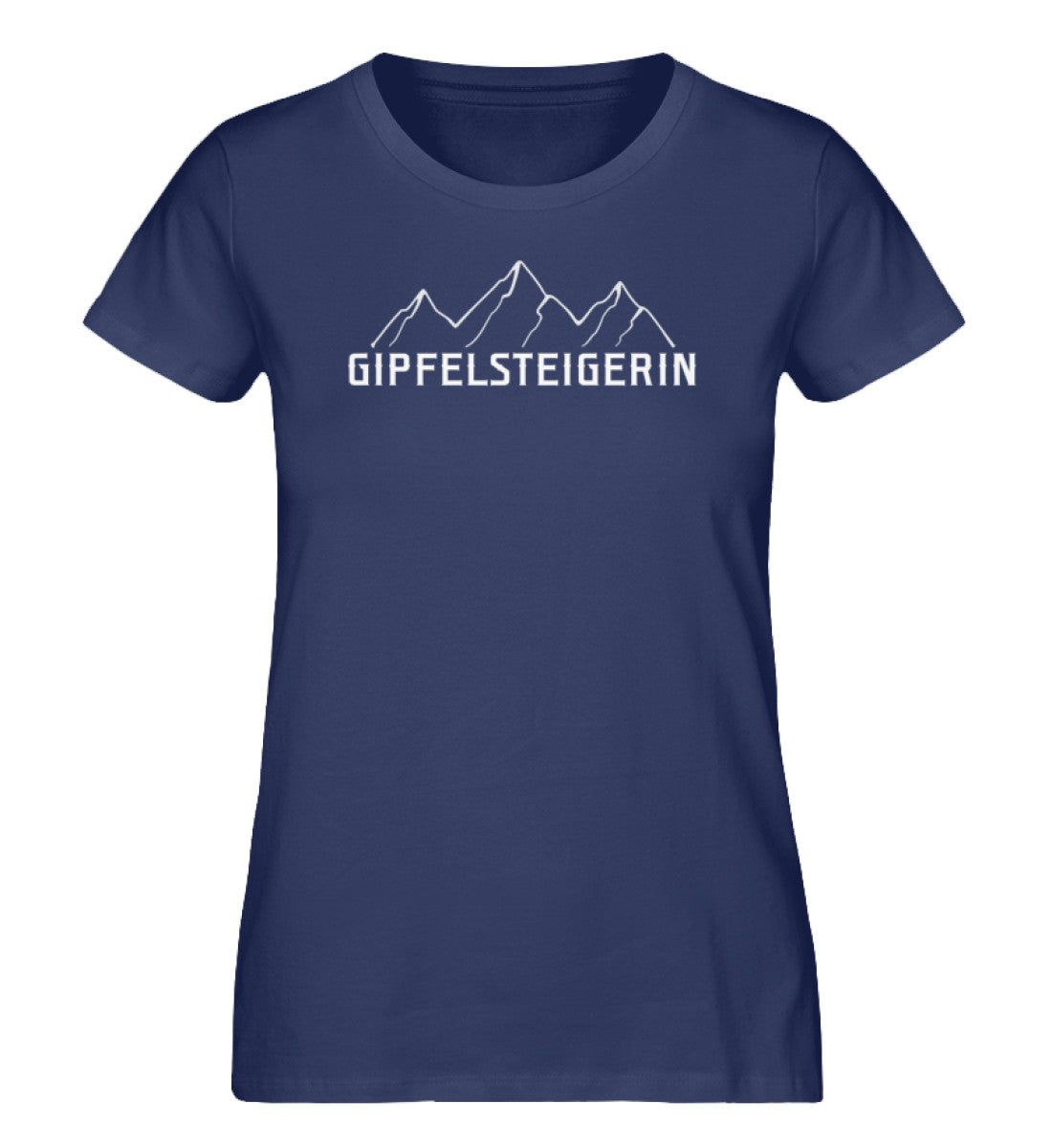 Gipfelsteigerin - Damen Organic T-Shirt berge klettern wandern Navyblau