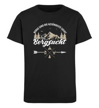 Bergsucht - Kinder Premium Organic T-Shirt berge klettern Schwarz