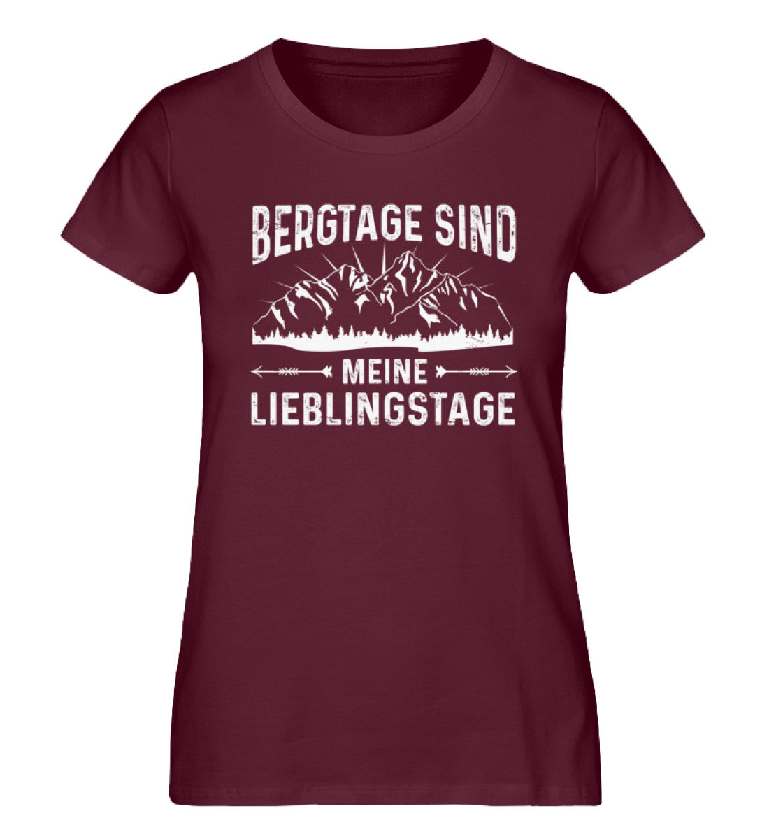 Bergtage - Lieblingstage - Damen Organic T-Shirt berge wandern Weinrot