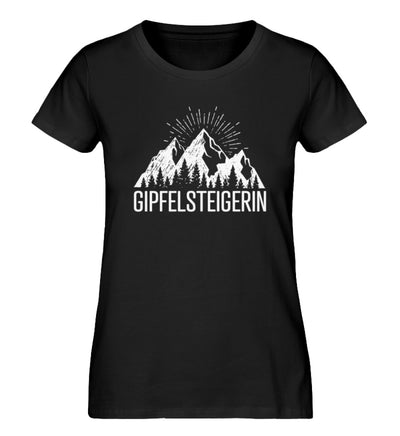 Die Gipfelsteigerin - Damen Organic T-Shirt berge klettern wandern Schwarz