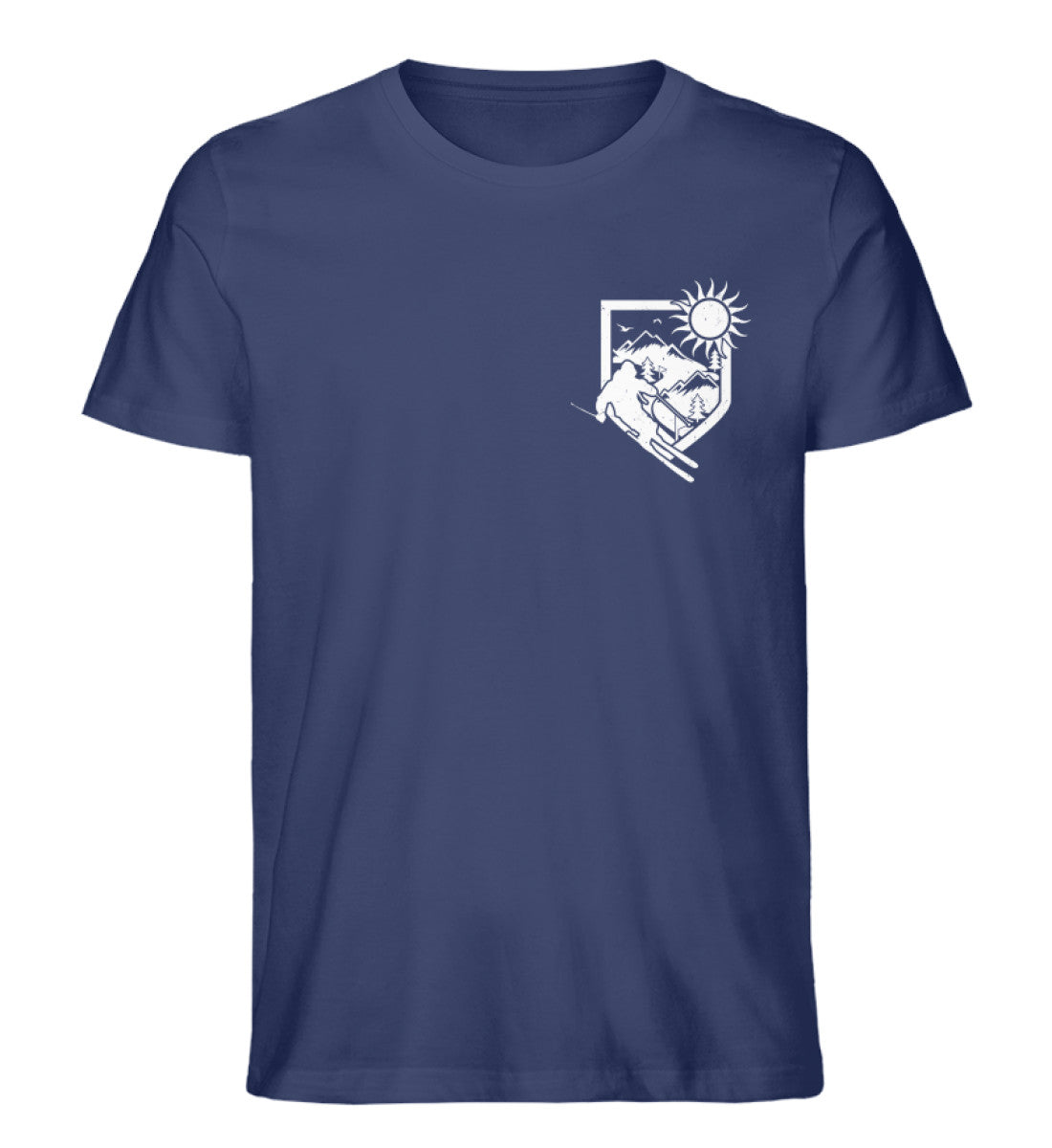 Ski und Brusttasche - Herren Organic T-Shirt ski Navyblau