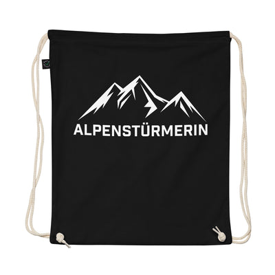Alpenstürmerin - Organic Turnbeutel berge wandern Schwarz