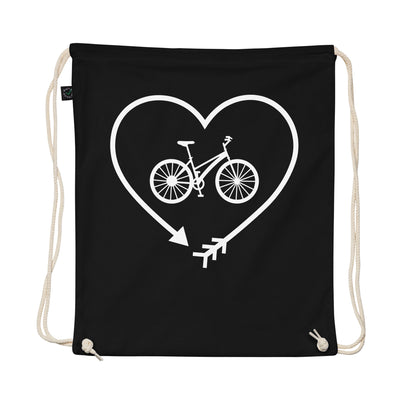 Arrow In Heartshape And Cycling - Organic Turnbeutel fahrrad Schwarz