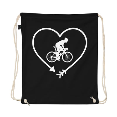 Arrow In Heartshape And Cycling 1 - Organic Turnbeutel fahrrad Schwarz