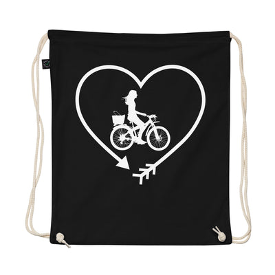 Arrow In Heartshape And Cycling 2 - Organic Turnbeutel fahrrad Schwarz