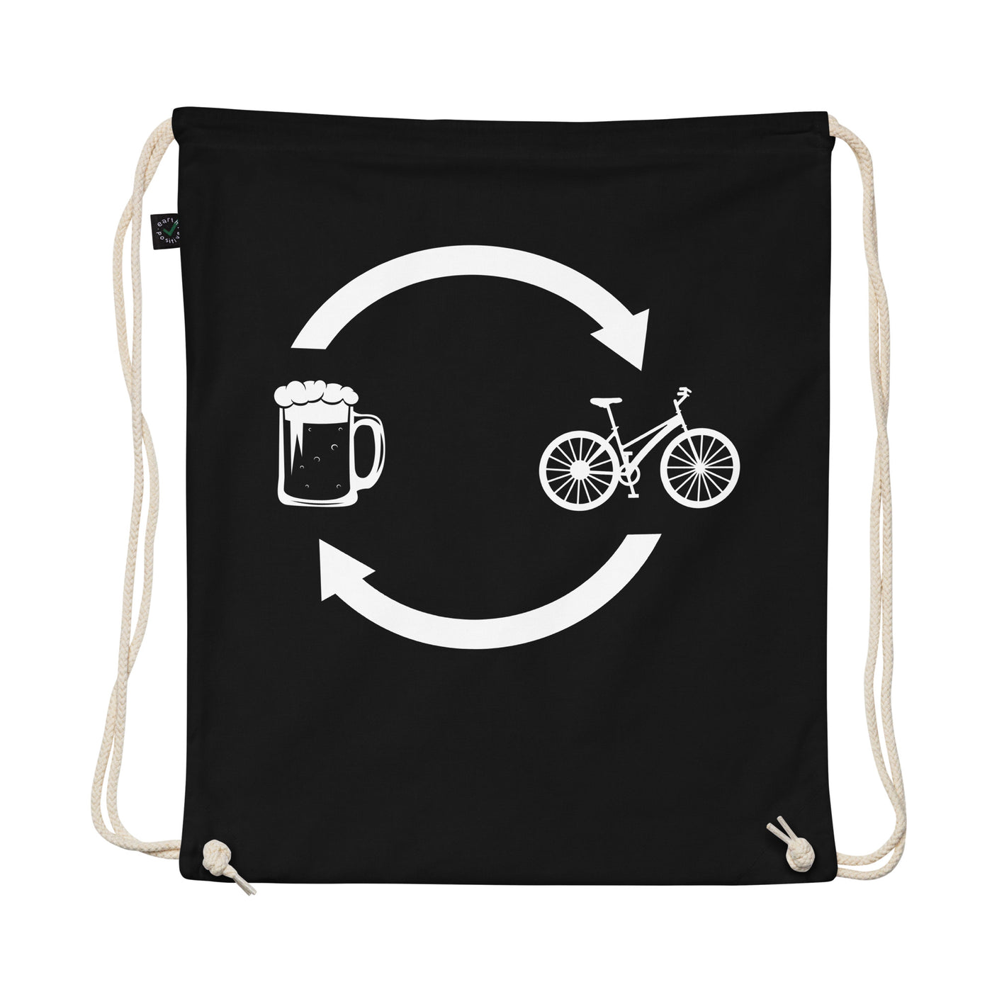 Beer Loading Arrows And Cycling - Organic Turnbeutel fahrrad Schwarz