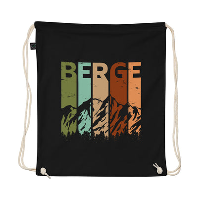 Berge - Vintage - Organic Turnbeutel berge Schwarz