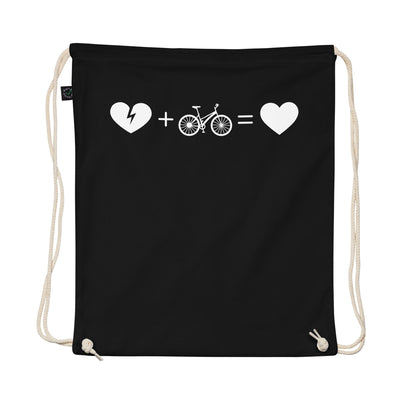 Broken Heart Heart And Cycling - Organic Turnbeutel fahrrad Schwarz