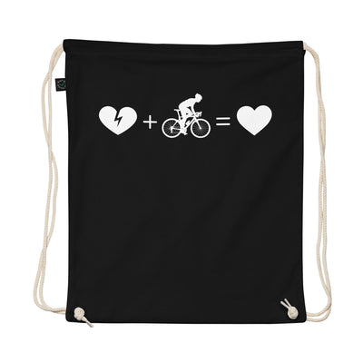 Broken Heart Heart And Cycling 1 - Organic Turnbeutel fahrrad Schwarz