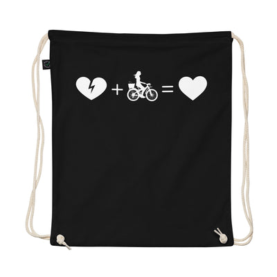 Broken Heart Heart And Cycling 2 - Organic Turnbeutel fahrrad Schwarz