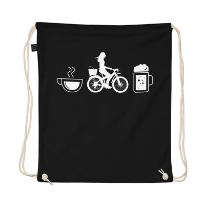 Coffee Beer And Cycling - Organic Turnbeutel fahrrad Schwarz