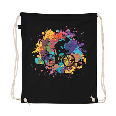 Colorful Splash And Cycling 1 - Organic Turnbeutel fahrrad