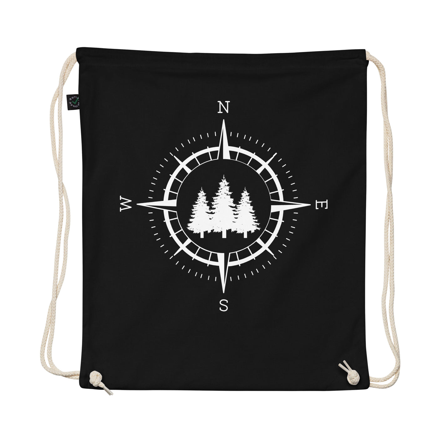 Compass And Trees - Organic Turnbeutel camping