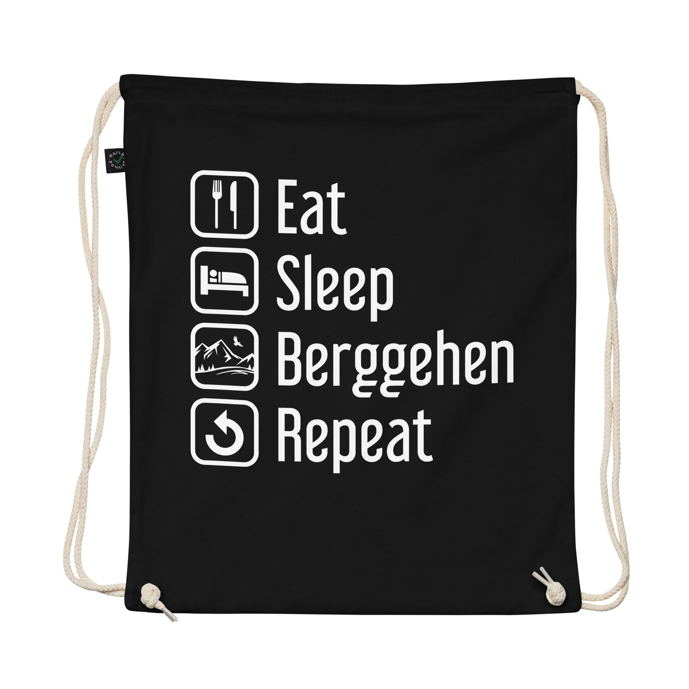 Eat Sleep Berggehen Repeat - Organic Turnbeutel berge