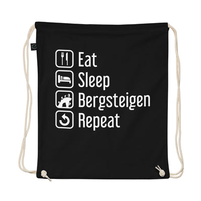 Eat Sleep Bergsteigen Repeat - Organic Turnbeutel klettern Schwarz
