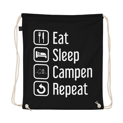 Eat Sleep Campen Repeat - Organic Turnbeutel camping