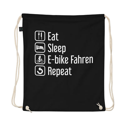Eat Sleep E-Bike Fahren Repeat - Organic Turnbeutel e-bike Schwarz