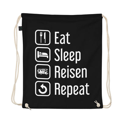 Eat Sleep Reisen Repeat - Organic Turnbeutel camping