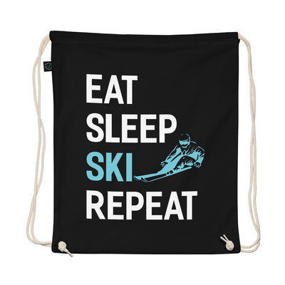Eat Sleep Ski Repeat - Organic Turnbeutel klettern Schwarz