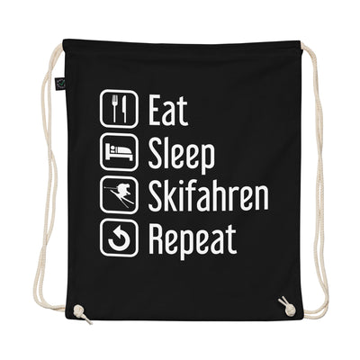 Eat Sleep Skifahren Repeat - Organic Turnbeutel ski Schwarz