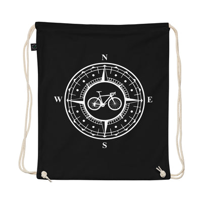 Fahrrad Im Kompass - Organic Turnbeutel fahrrad mountainbike Schwarz