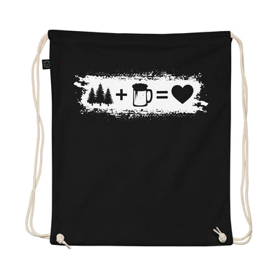 Grunge Rectangle - Heart - Beer - Trees - Organic Turnbeutel camping