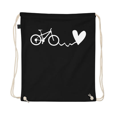 Heart - Cycle - Organic Turnbeutel fahrrad Schwarz