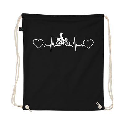 Heart - Heartbeat - Female Cycling - Organic Turnbeutel fahrrad