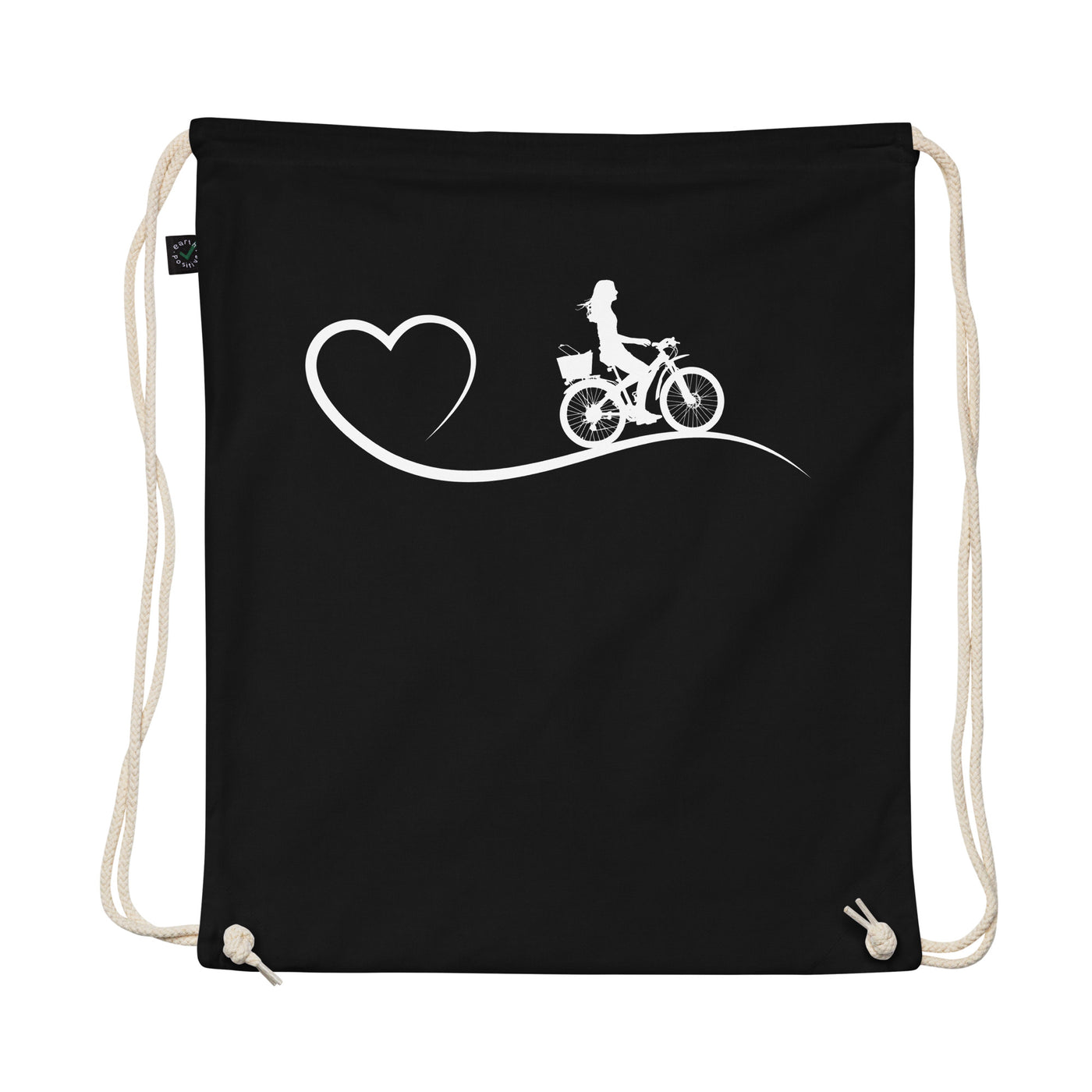 Heart And Cycling - Organic Turnbeutel fahrrad Schwarz