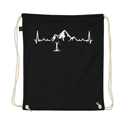 Heartbeat Mountain 1 And Skiing - Organic Turnbeutel ski Schwarz