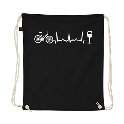 Heartbeat Wine And Bicycle - Organic Turnbeutel fahrrad