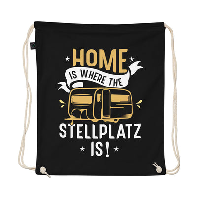 Home Is Where The Stellplatz Is - Organic Turnbeutel camping Schwarz