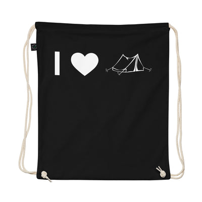 I Heart And Camping Tent - Organic Turnbeutel camping Schwarz