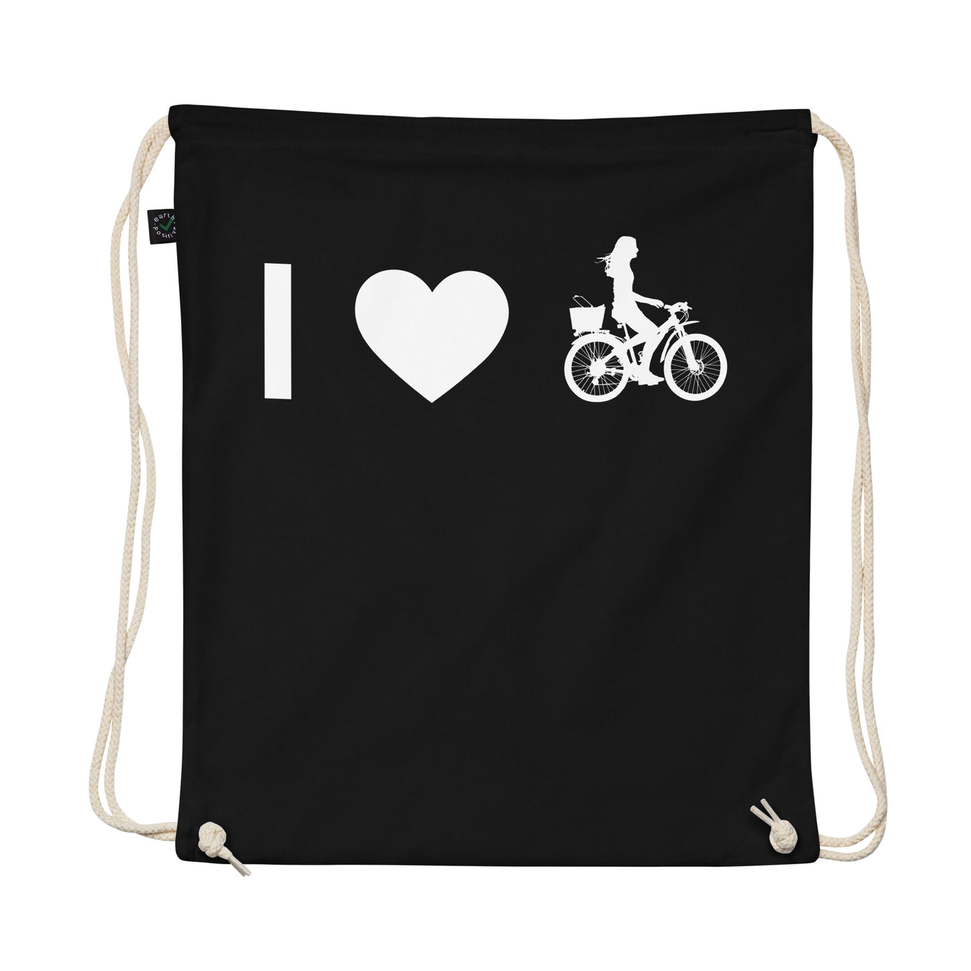 I Heart And Female Cycling - Organic Turnbeutel fahrrad Schwarz