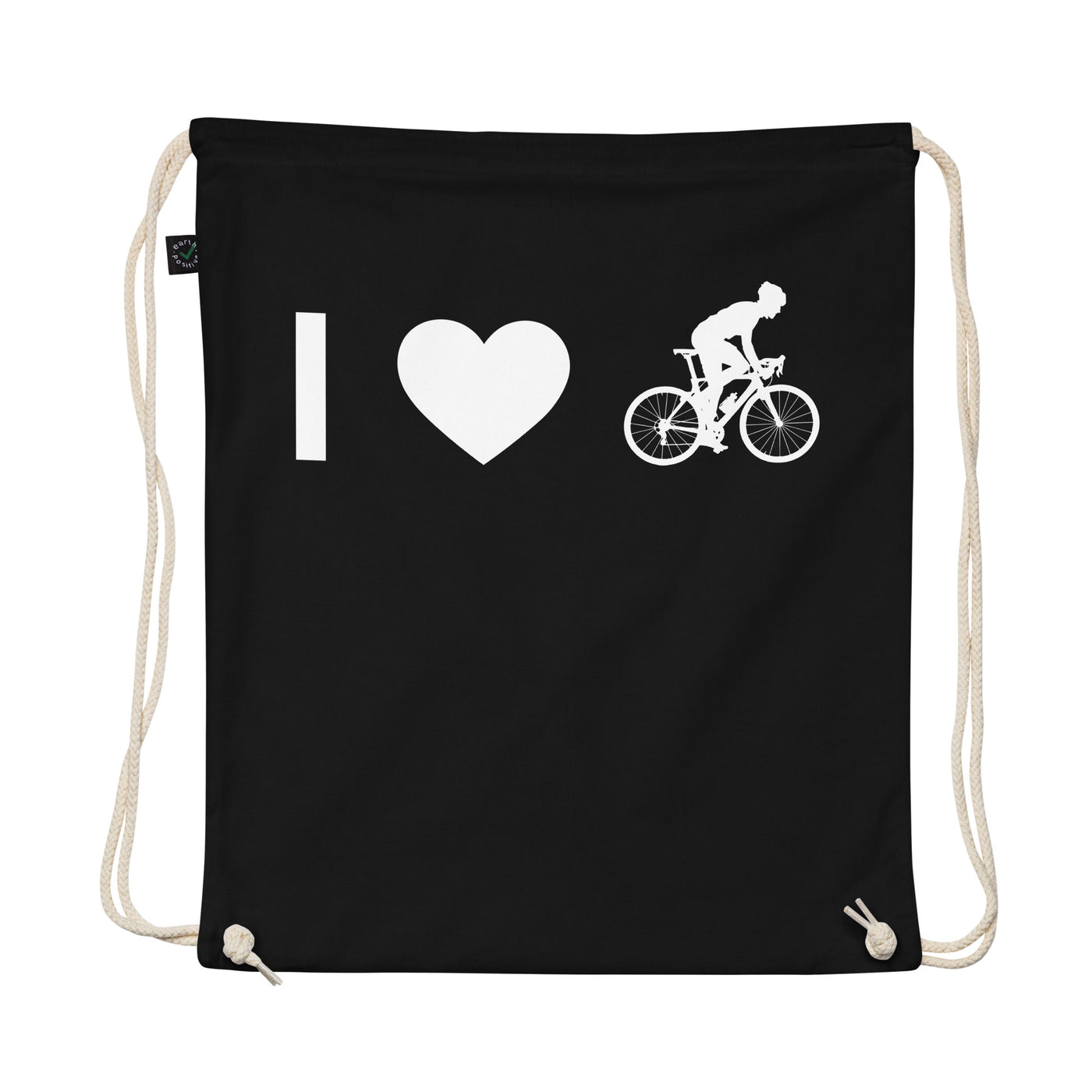 I Heart And Guy Cycling - Organic Turnbeutel fahrrad Schwarz