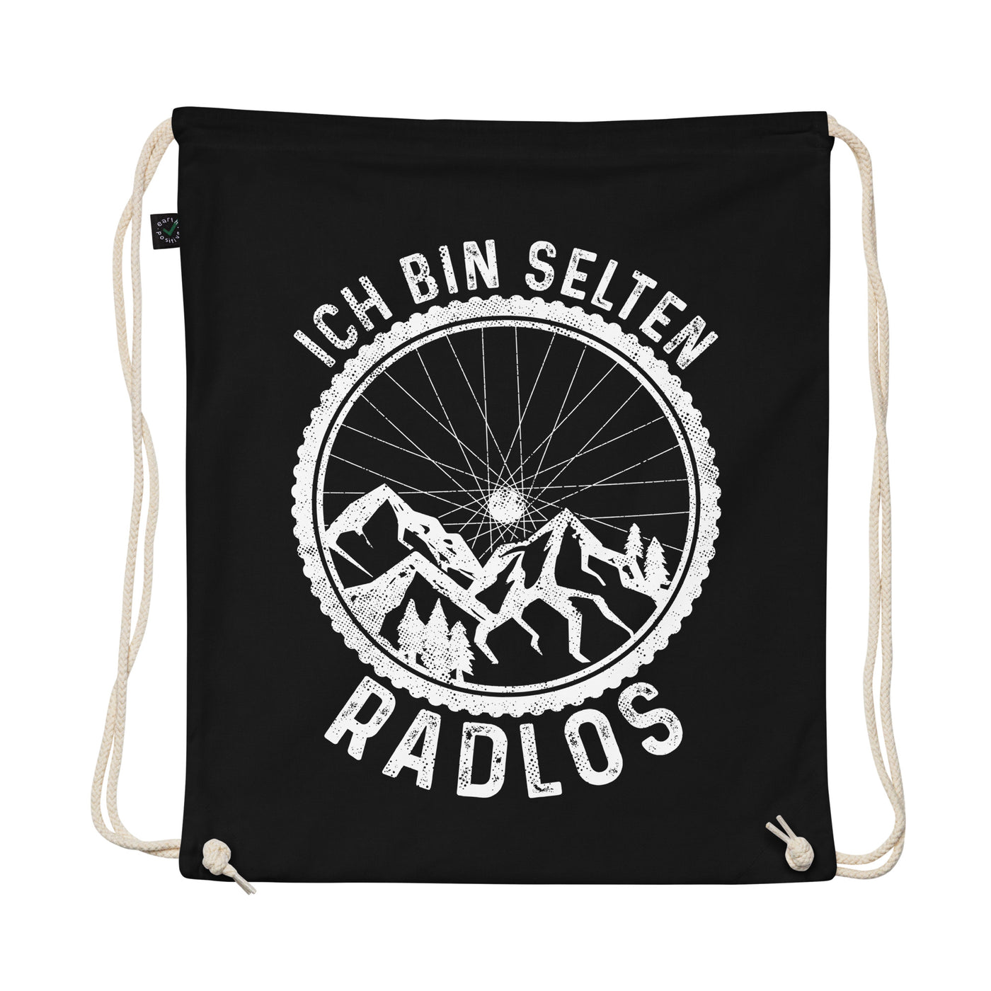 Ich Bin Selten Radlos - Organic Turnbeutel fahrrad mountainbike Schwarz
