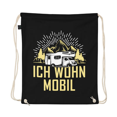 Ich Wohn Mobil - Organic Turnbeutel camping Schwarz