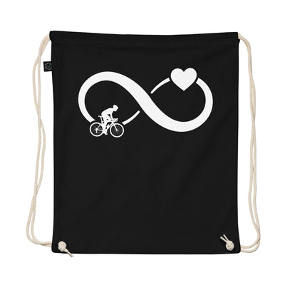 Infinity Heart And Cycling 1 - Organic Turnbeutel fahrrad Schwarz