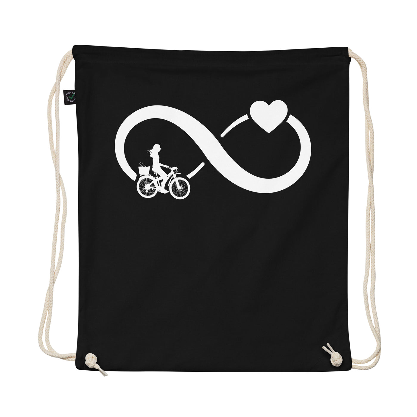 Infinity Heart And Cycling 2 - Organic Turnbeutel fahrrad