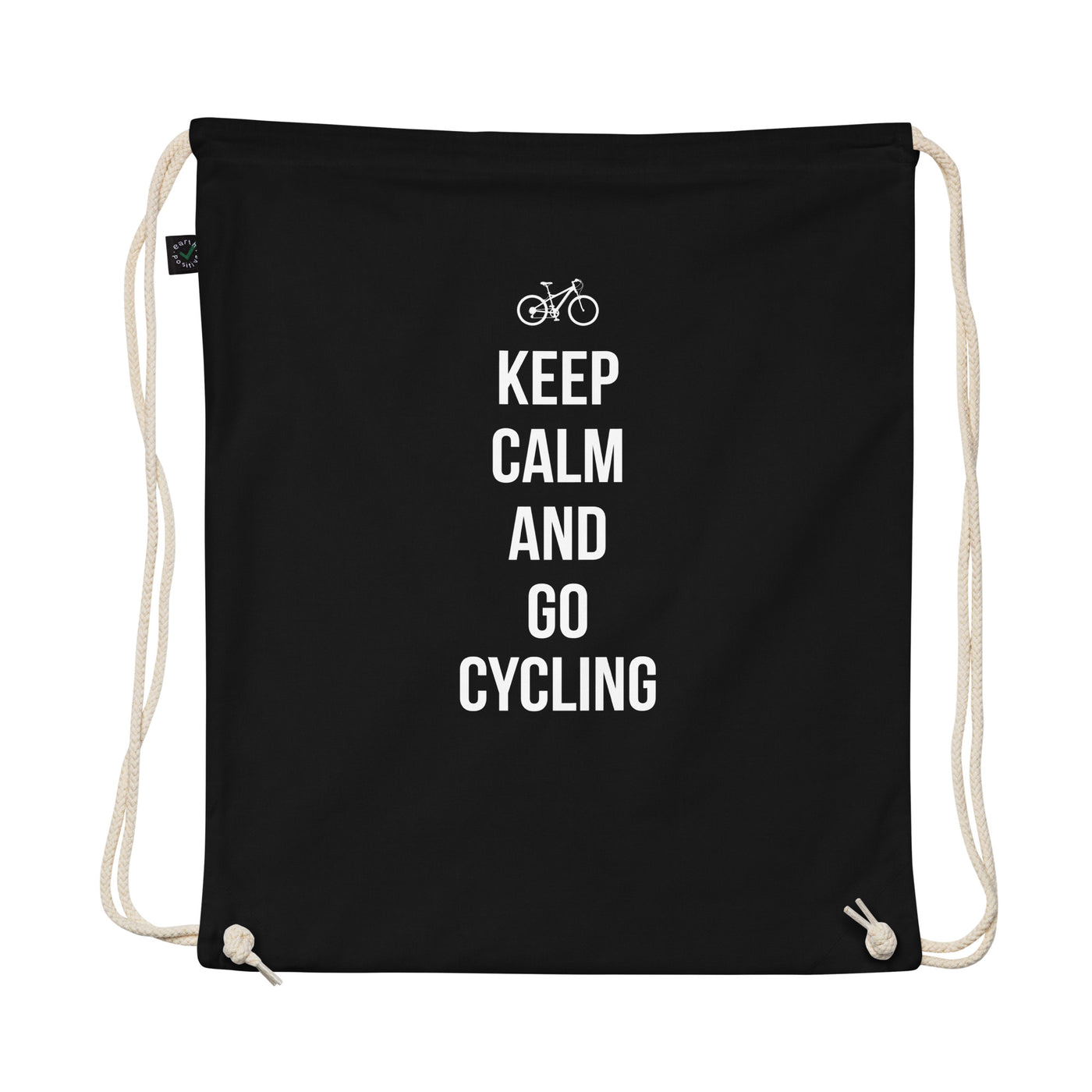 Keep Calm And Go Cycling - Organic Turnbeutel fahrrad Schwarz