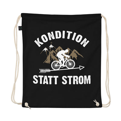 Kondition Statt Strom - Organic Turnbeutel fahrrad mountainbike Schwarz