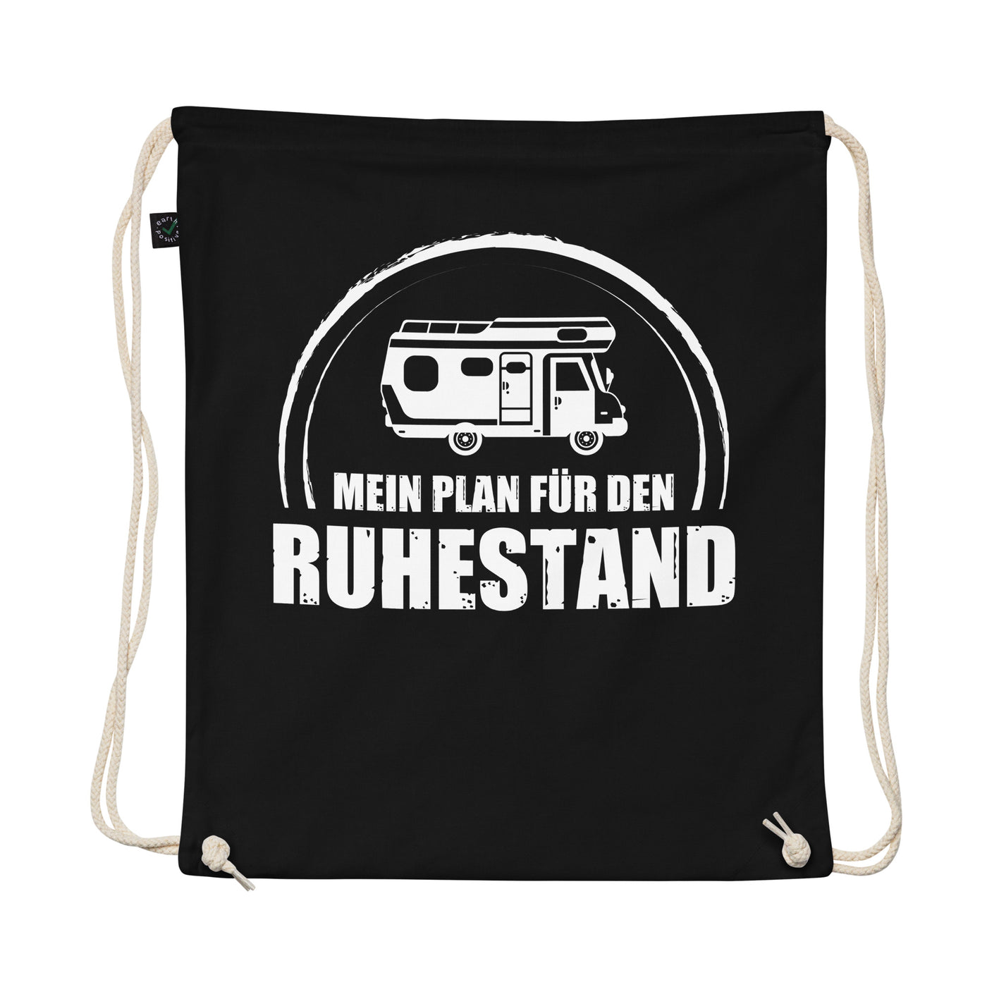 Mein Plan Fur Den Ruhestand - Organic Turnbeutel camping Schwarz