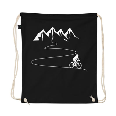 Mountain - Curve Line - Cycling - Organic Turnbeutel fahrrad Schwarz