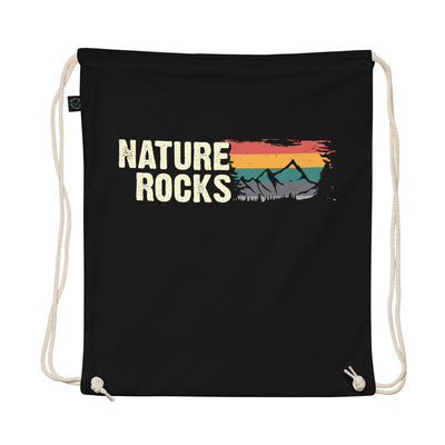 Nature Rocks - Organic Turnbeutel berge camping wandern Schwarz