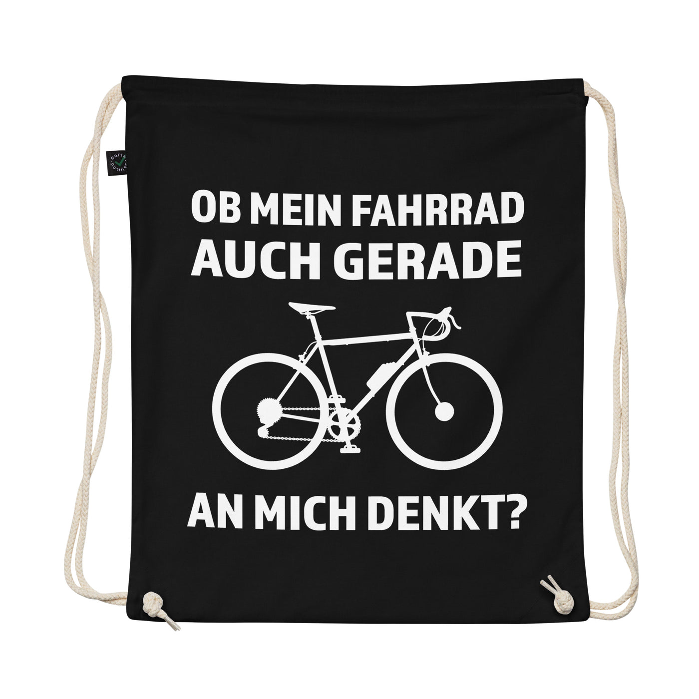 Ob Mein Fahrrad Gerade An Mich Denkt - Organic Turnbeutel fahrrad Schwarz