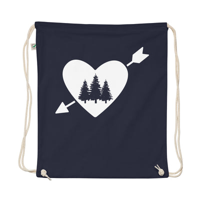 Arrow Heart And Trees - Organic Turnbeutel camping