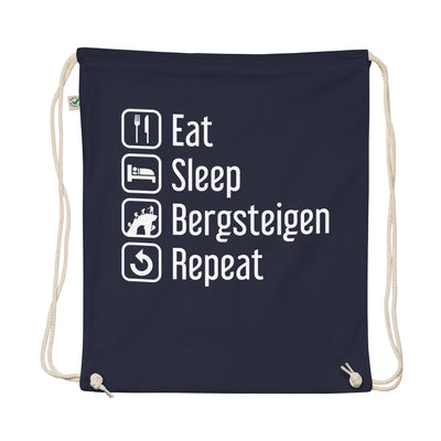Eat Sleep Bergsteigen Repeat - Organic Turnbeutel klettern